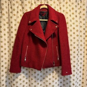 Tommy Hilfiger Women's Red Motorcycle Jacket